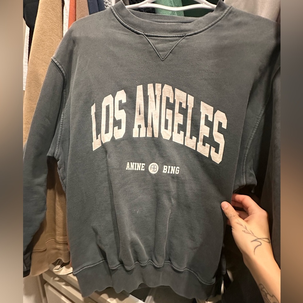 Anine Bing Black Los Angeles Crewneck Sweater
